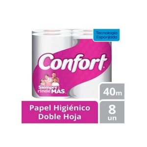 Papel Higienico Confort 8x40 Mts - 4 Paquetes